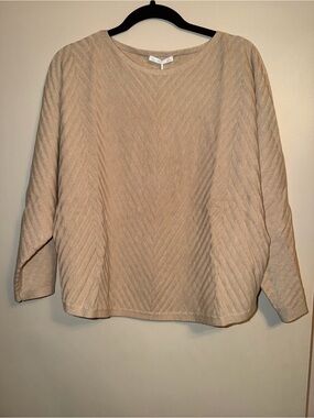 Vila Milano Tan Chevron Knit Pullover Top